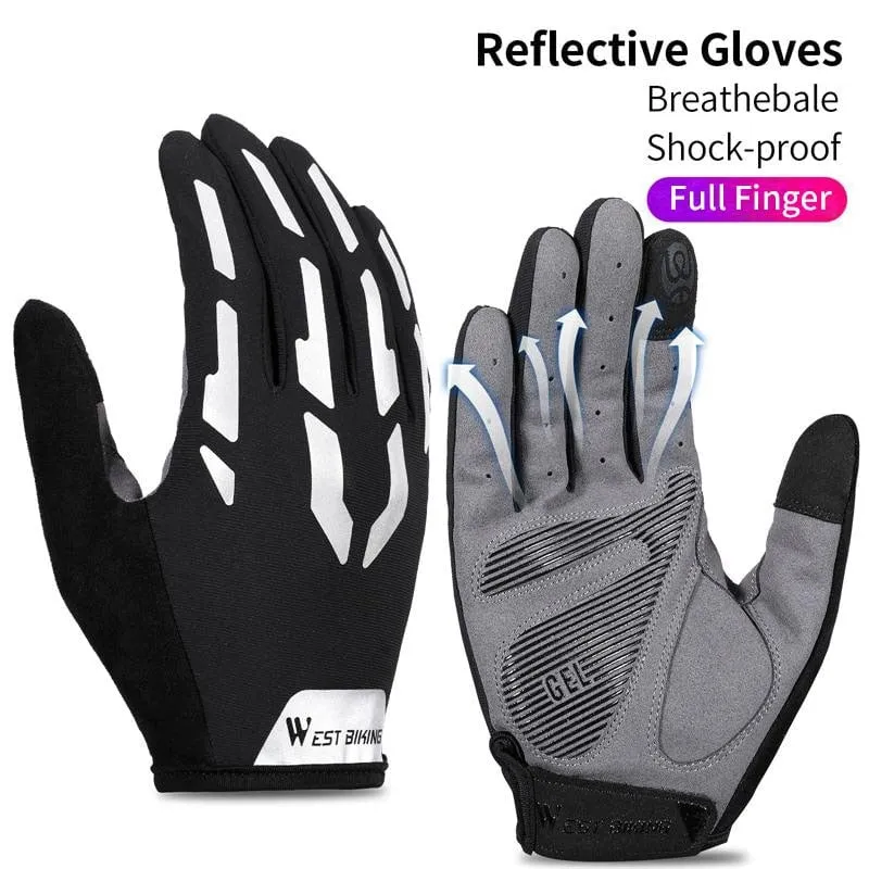 Full Finger Half Finger Anti Slip Reflective Cycling Gloves