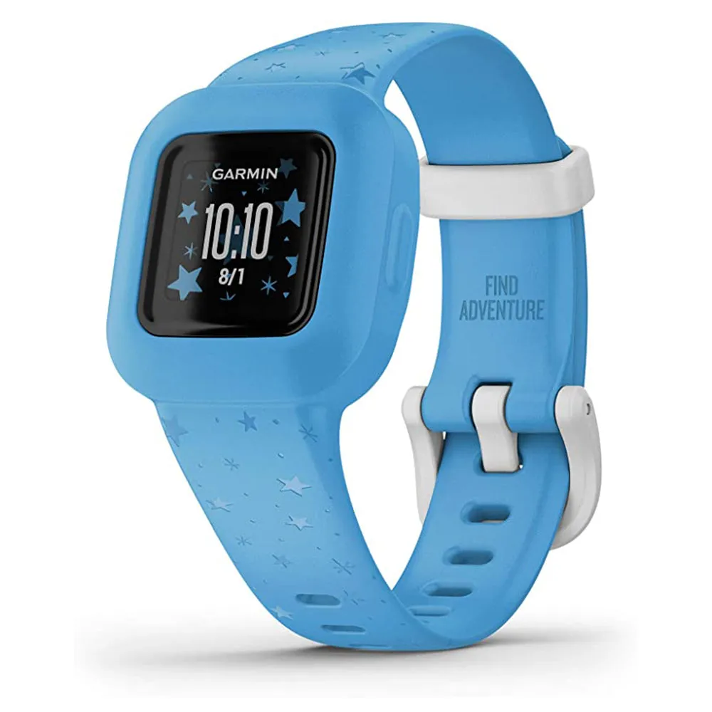 Garmin vivofit Fitness Tracker for Kids Swim Friendly Blue Stars Silicone Band Smart Watch - 010-02441-22