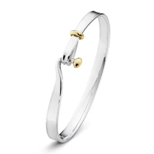 Georg Jensen Sterling Silver Yellow Gold Torun Bangle