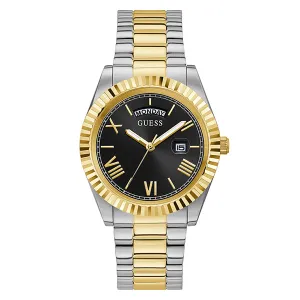 Guess Connoisseur Two-Tone Stainless Steel Black Dial Men's Watch GW0265G5
