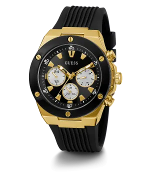 Guess Gold Case Black Strap Men's Watch GW0057G1