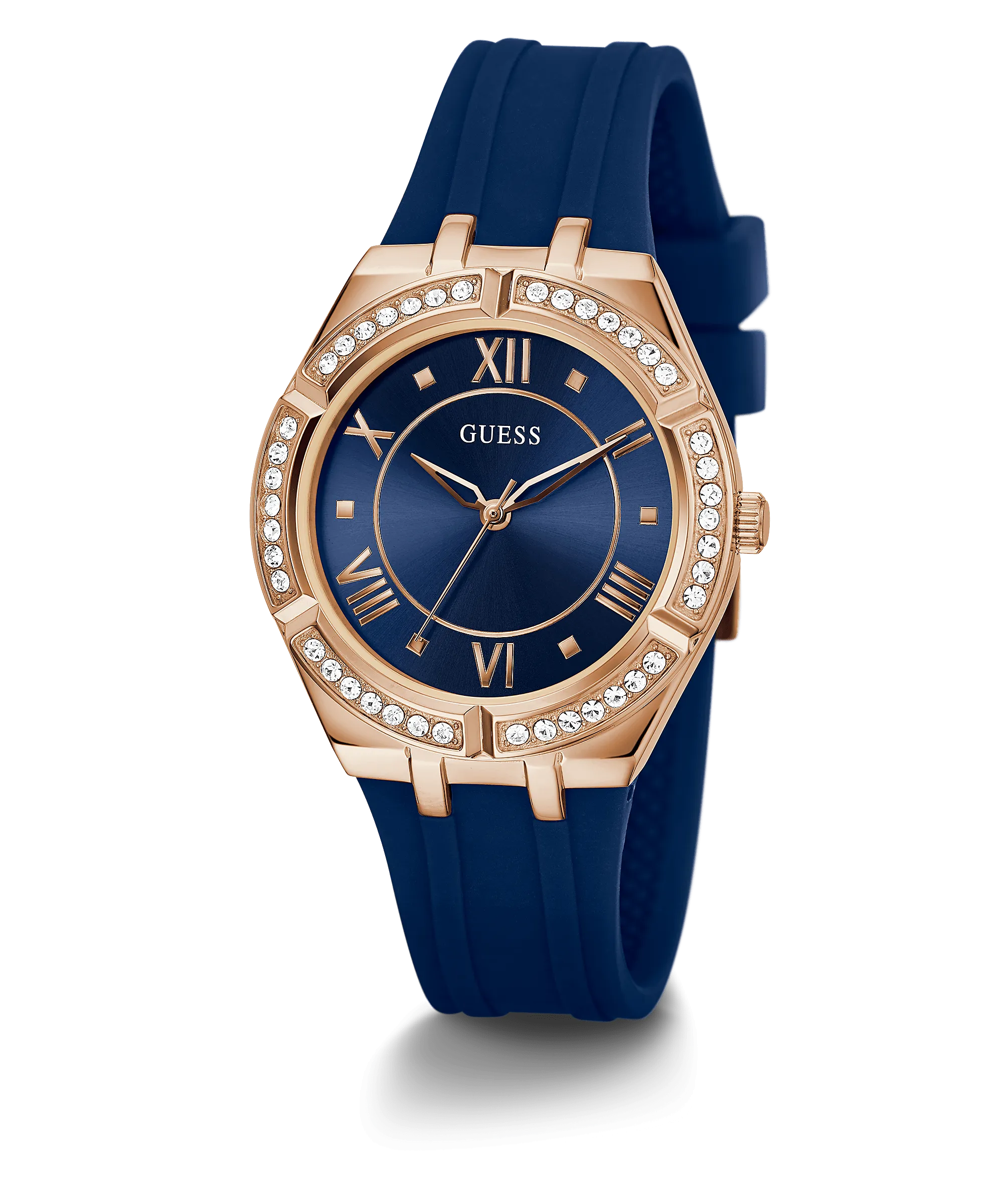 Guess Rose Gold Cosmo Blue Strap Women's Watch GW0034L4