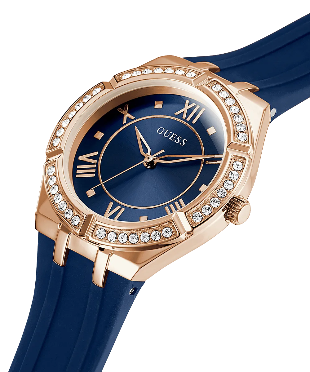 Guess Rose Gold Cosmo Blue Strap Women's Watch GW0034L4