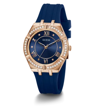 Guess Rose Gold Cosmo Blue Strap Women's Watch GW0034L4