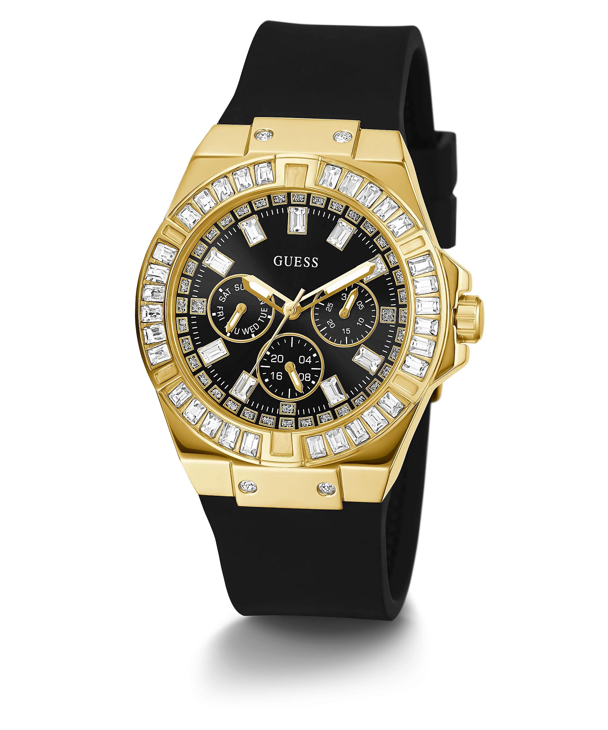 Guess Venus Gold Case Silicone Strap Women's Watch GW0118L1