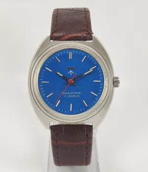 HMT Para Shock 17 Jewels Blue Dial Mechanical Handwinding Men's Watch