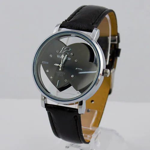 Hot Selling Cute Heart Shaped Round Face Women Girls Quartz Wrist Watches