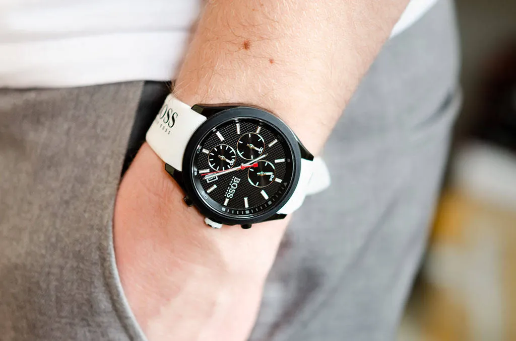 Hugo Boss Velocity Silicone Black Dial Men's Watch 1513718
