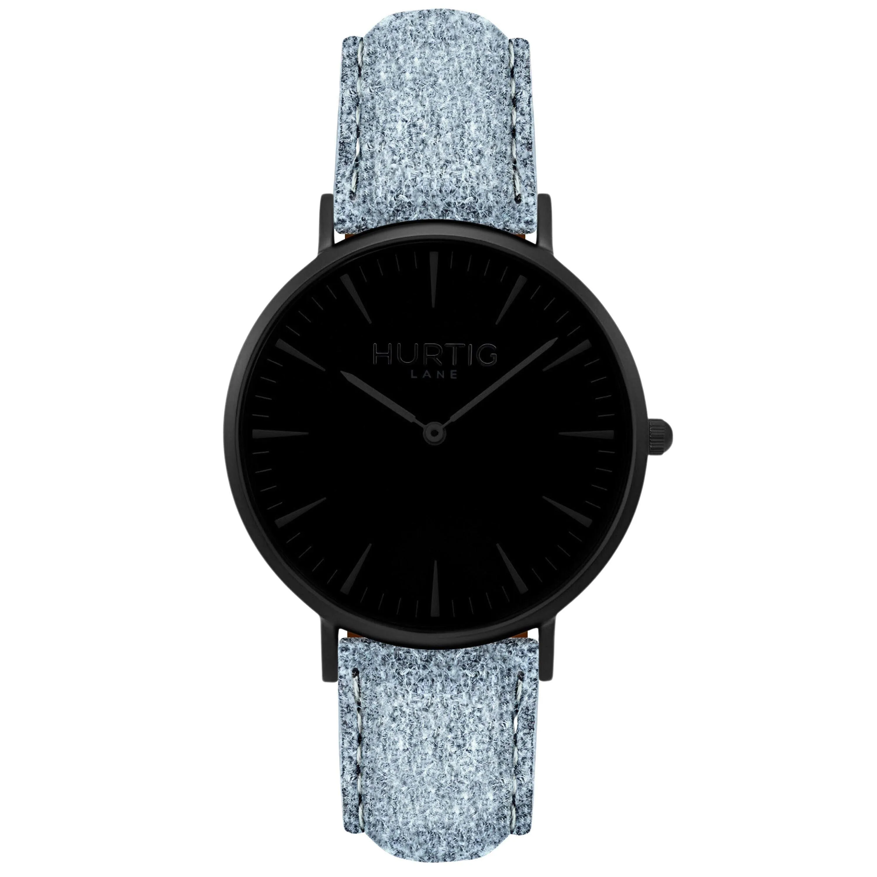 Hymnal Vegan Watch Tweed All Black & Camel Brown