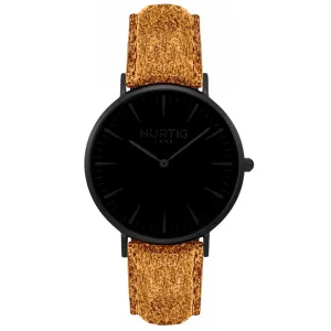 Hymnal Vegan Watch Tweed All Black & Camel Brown