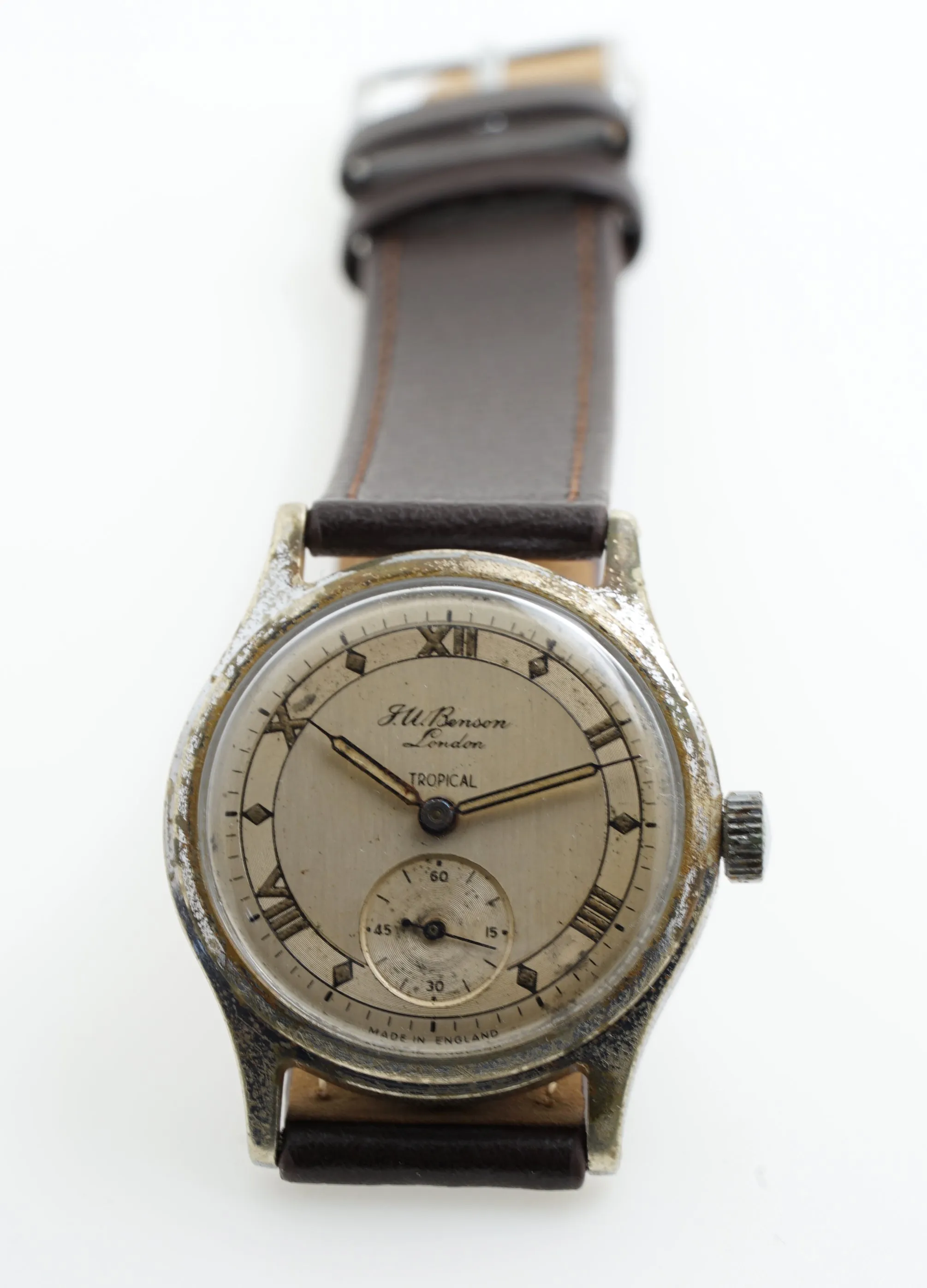 J W BENSON SMITHS LONDON TROPICAL ROMAN NUMERAL  EARLY 50'S 16J WATCH