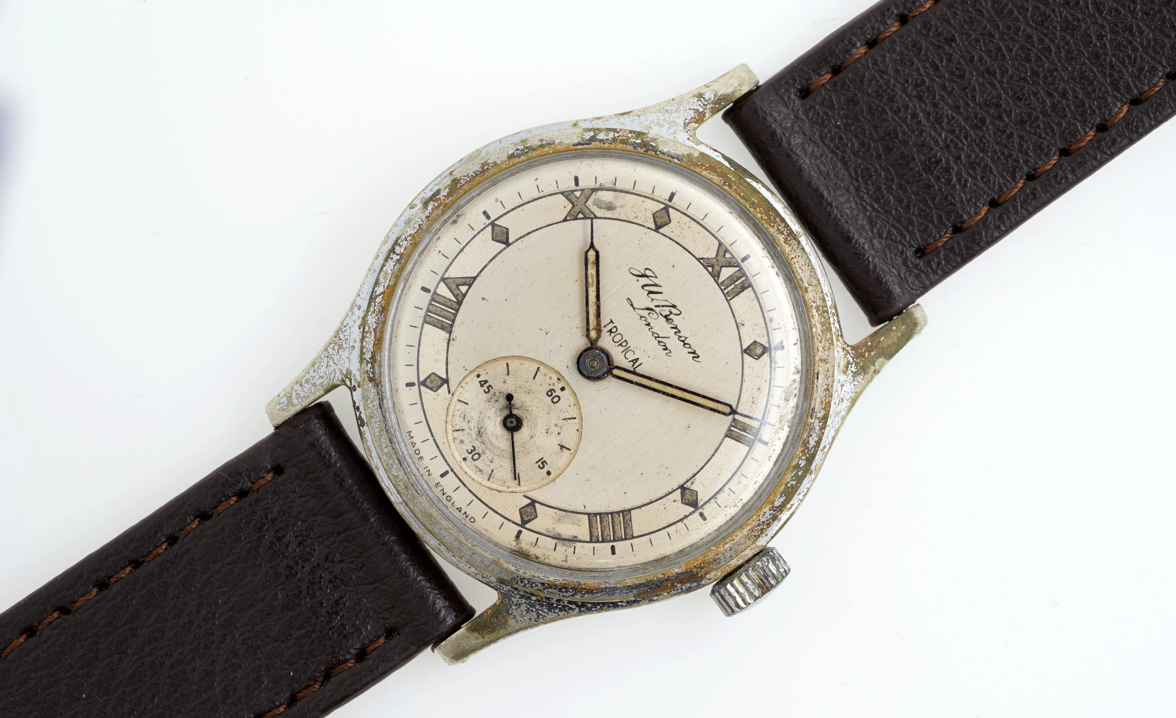 J W BENSON SMITHS LONDON TROPICAL ROMAN NUMERAL  EARLY 50'S 16J WATCH