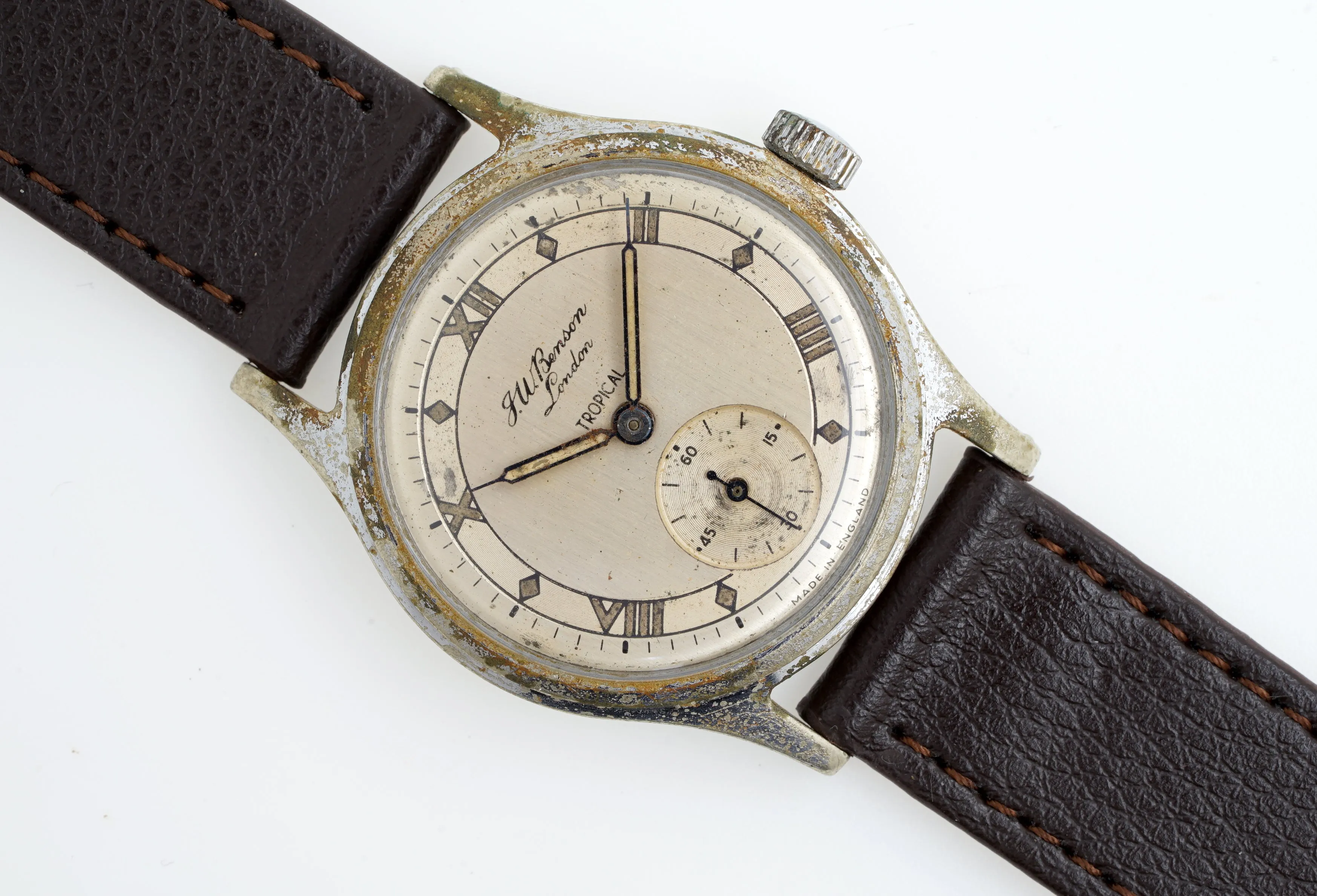 J W BENSON SMITHS LONDON TROPICAL ROMAN NUMERAL  EARLY 50'S 16J WATCH