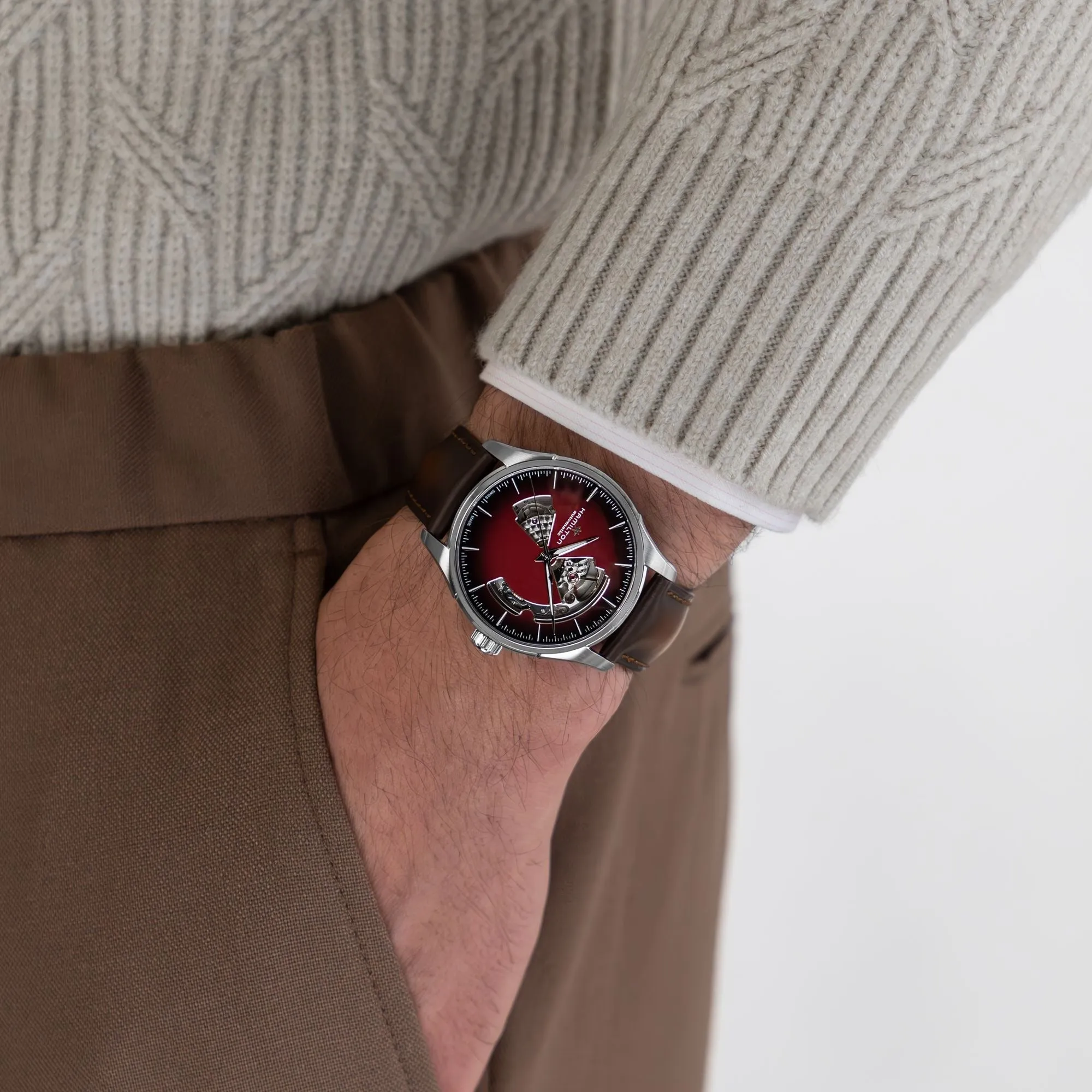 Jazzmaster Open Heart Auto 40mm Smoky Burgundy