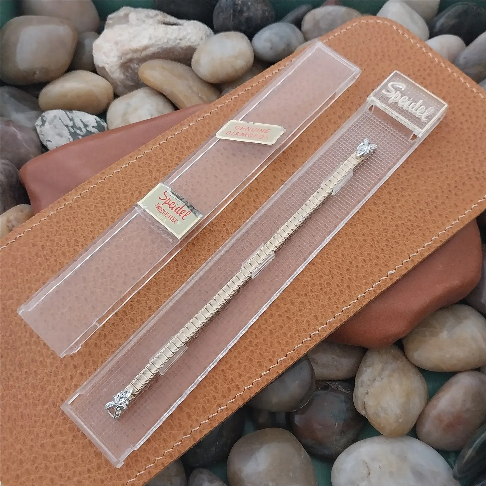Ladies 10k Gold-Filled & Diamond Single-Lug Speidel Unused Vintage Watch Band