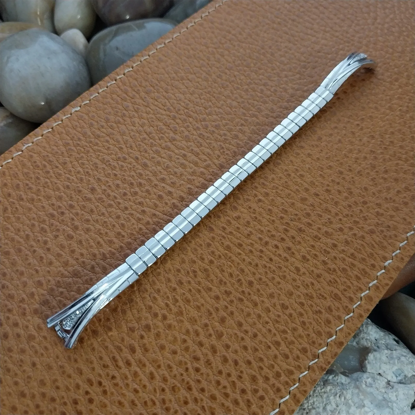 Ladies White Gold-Filled Diamond Adorna 1950s Unused Vintage Watch Band