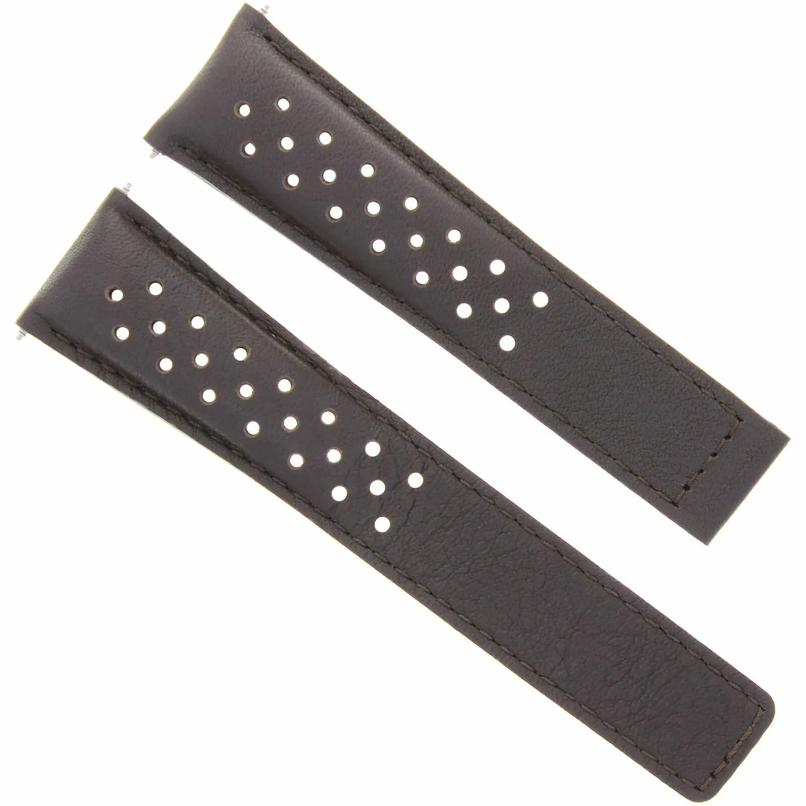 LEATHER BAND STRAP DEPLOYMENT CLASP 20/16MM FOR TAG HEUER MONZA BROWN PERFORAT