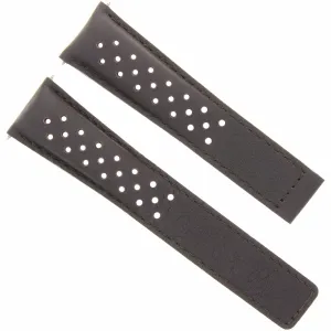LEATHER BAND STRAP DEPLOYMENT CLASP 20/16MM FOR TAG HEUER MONZA BROWN PERFORAT