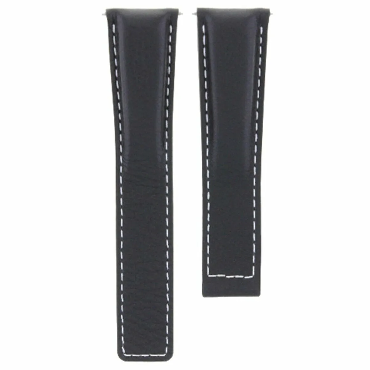 LEATHER BAND STRAP FOR DEPLOYMENT CLASP 22/18 TAG HEUER MONACO BLACK WS PLAIN