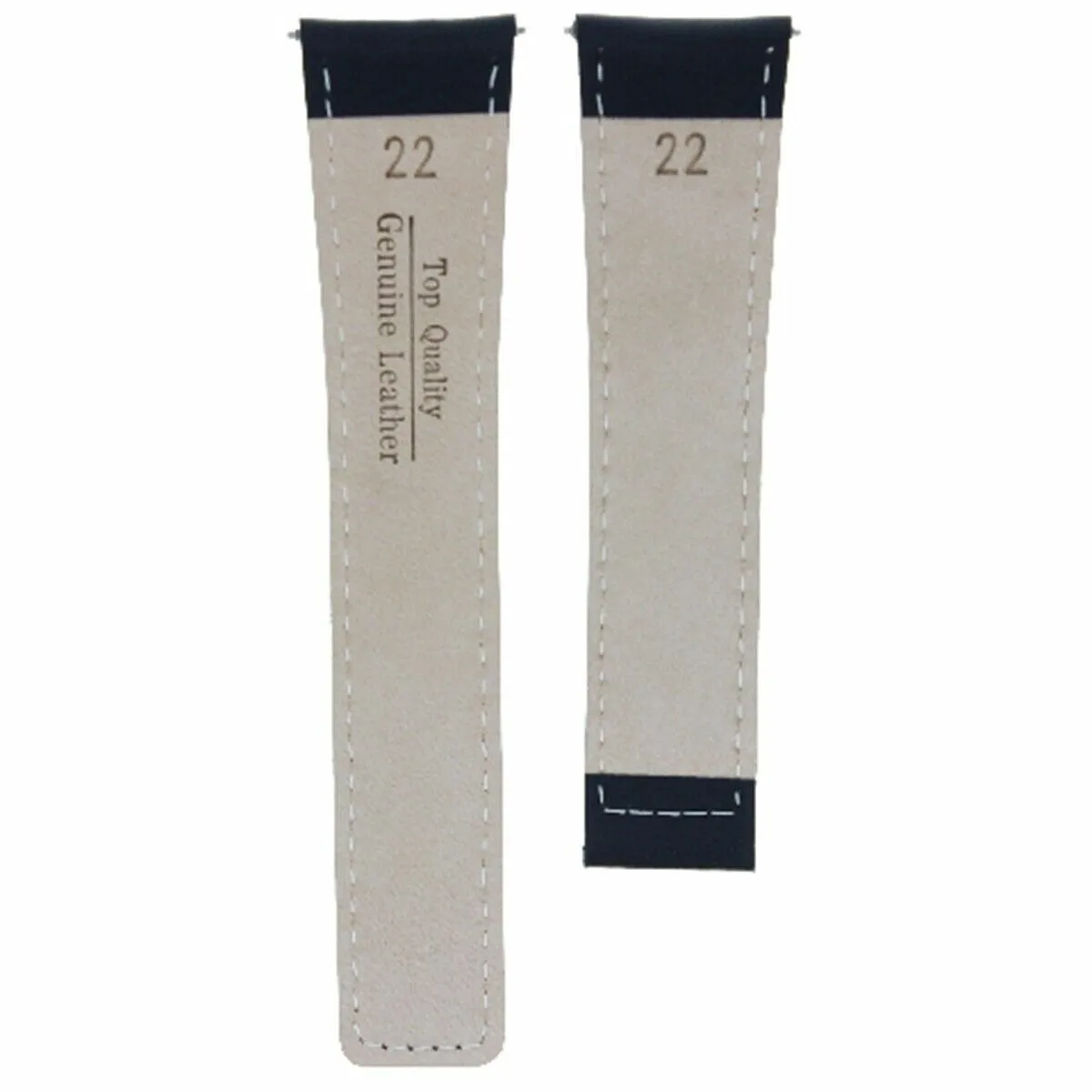 LEATHER BAND STRAP FOR DEPLOYMENT CLASP 22/18 TAG HEUER MONACO BLACK WS PLAIN