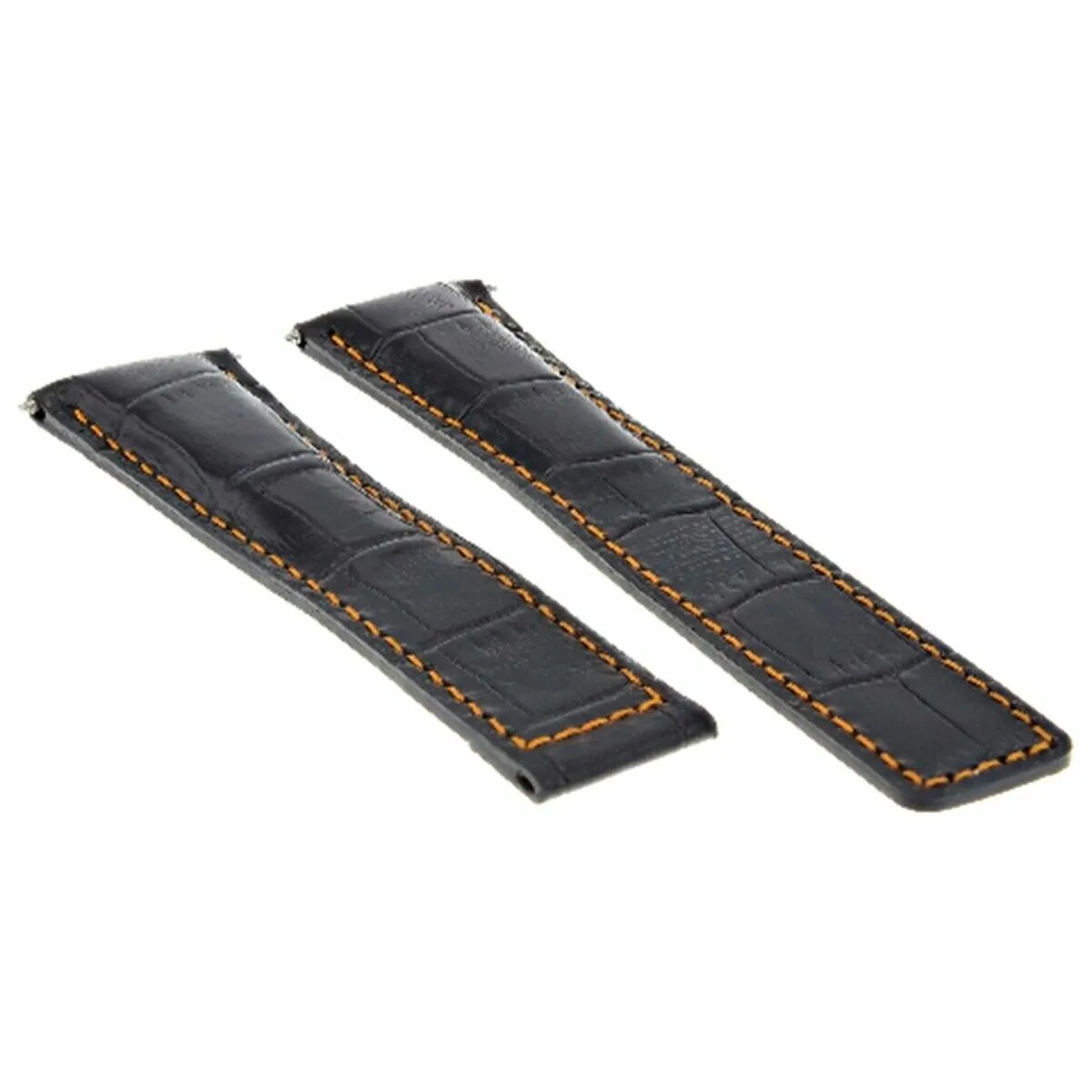 LEATHER BAND WATCH STRAP FOR DEPLOYMENT CLASP 22/18 TAG HEUER MONACO BLACK OS
