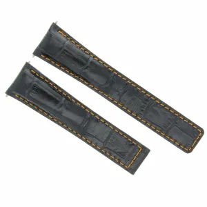 LEATHER BAND WATCH STRAP FOR DEPLOYMENT CLASP 22/18 TAG HEUER MONACO BLACK OS