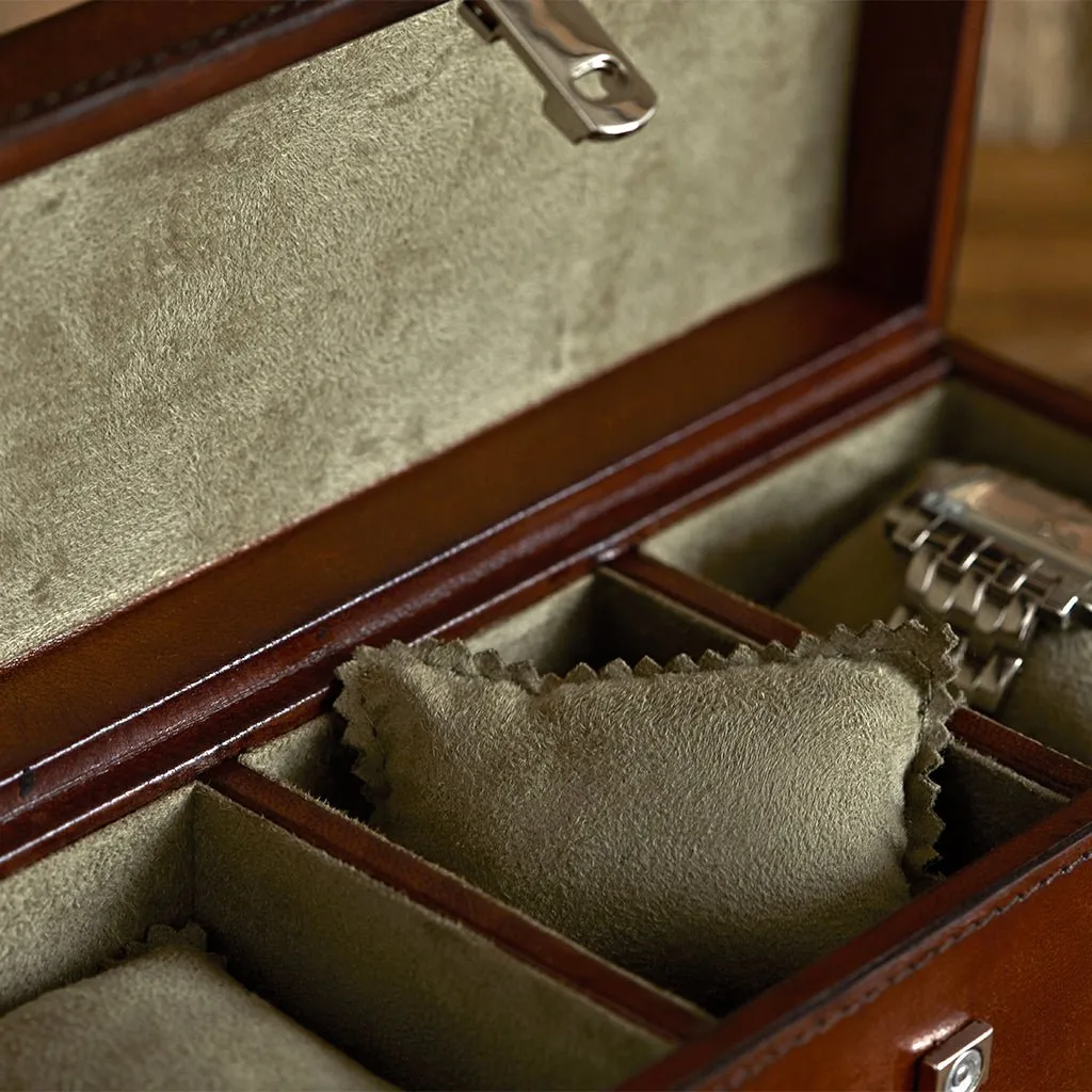 Leather Watch Box For Three