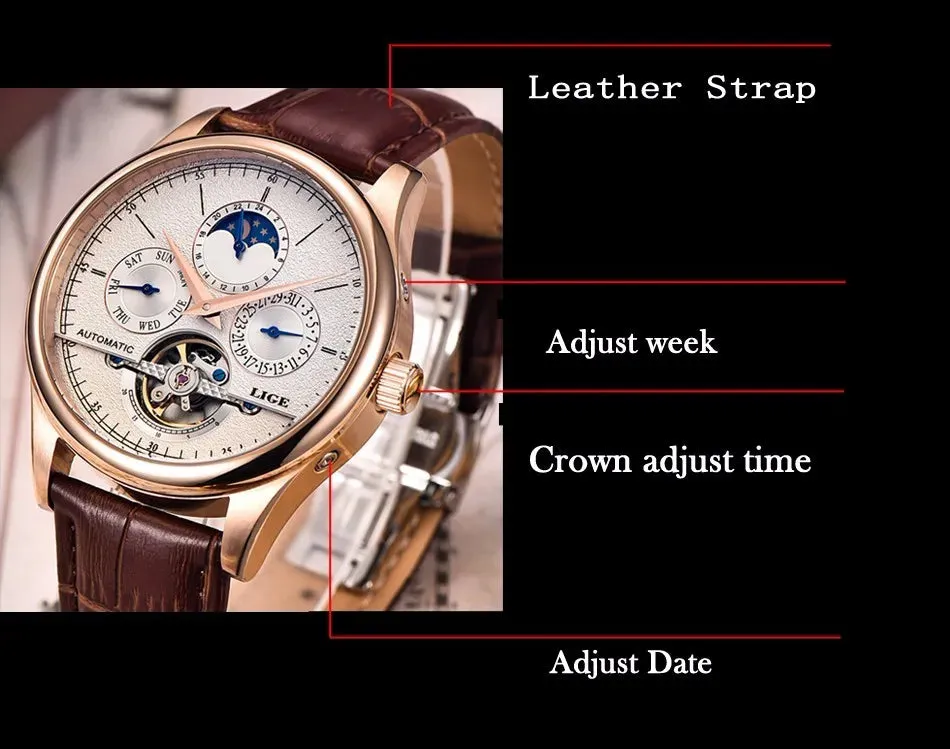 LIGE Men's Watch