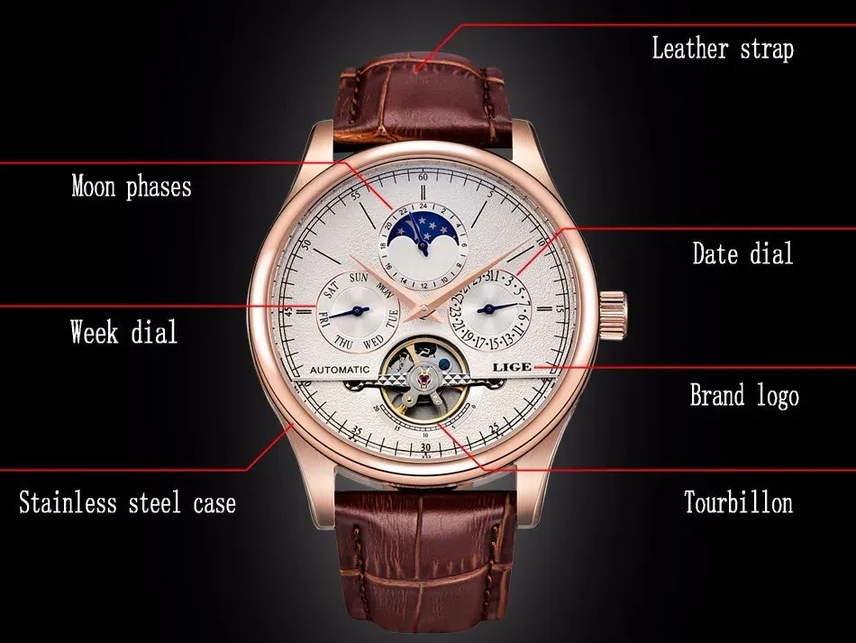 LIGE Men's Watch