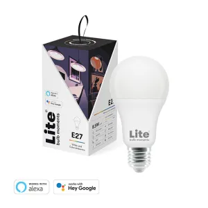 LITE BULB MOMENT A60 RGB LED Lamp 2700-6500K E27 8.5 Watts WiFi & Bluetooth - 1 Pack- White