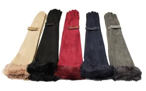 Long Suede Touchscreen Gloves-GF1802