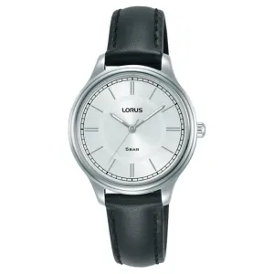 Lorus Women's Analogue Watch with Black Leather Strap RG211VX9
