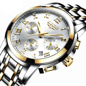Luxury Watch Mens Quartz Stainless Steel Fashion Chronograph Watch