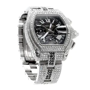 Mens Cartier Roadster Chronograph Diamond Watch