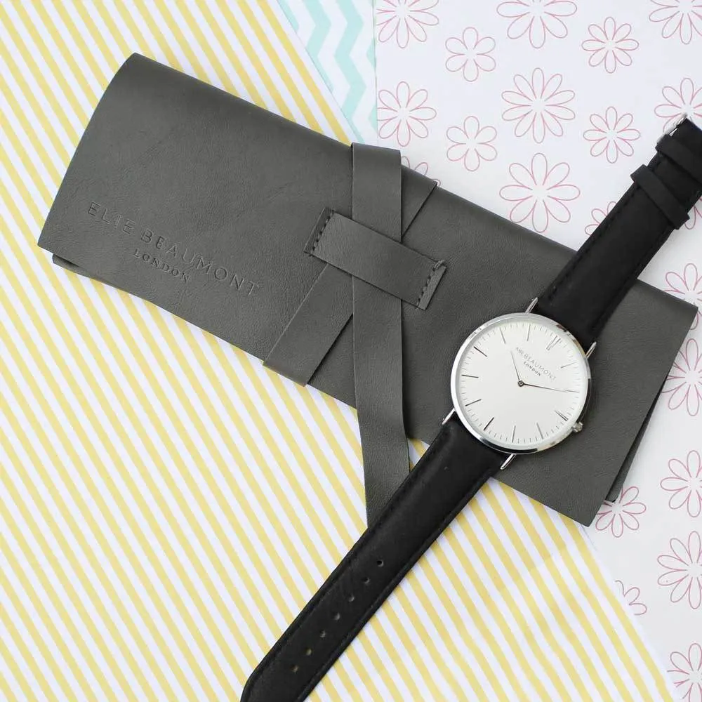 Men's Handwriting Engraved Black Watch