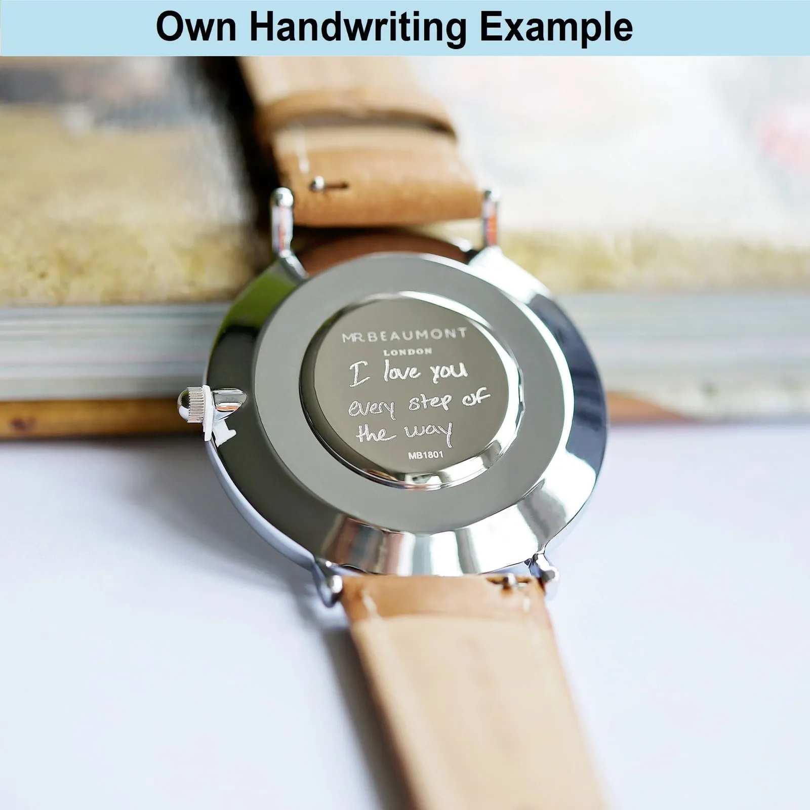 Men's Handwriting Engraved Black Watch