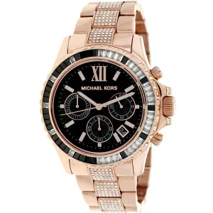 Michael Kors Rose Gold Everest Black Dial Chronograph Women's Watch MK5875