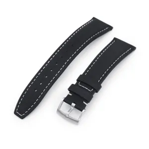 MiLTAT Black Woven Texture, Beige Stitching, Brushed