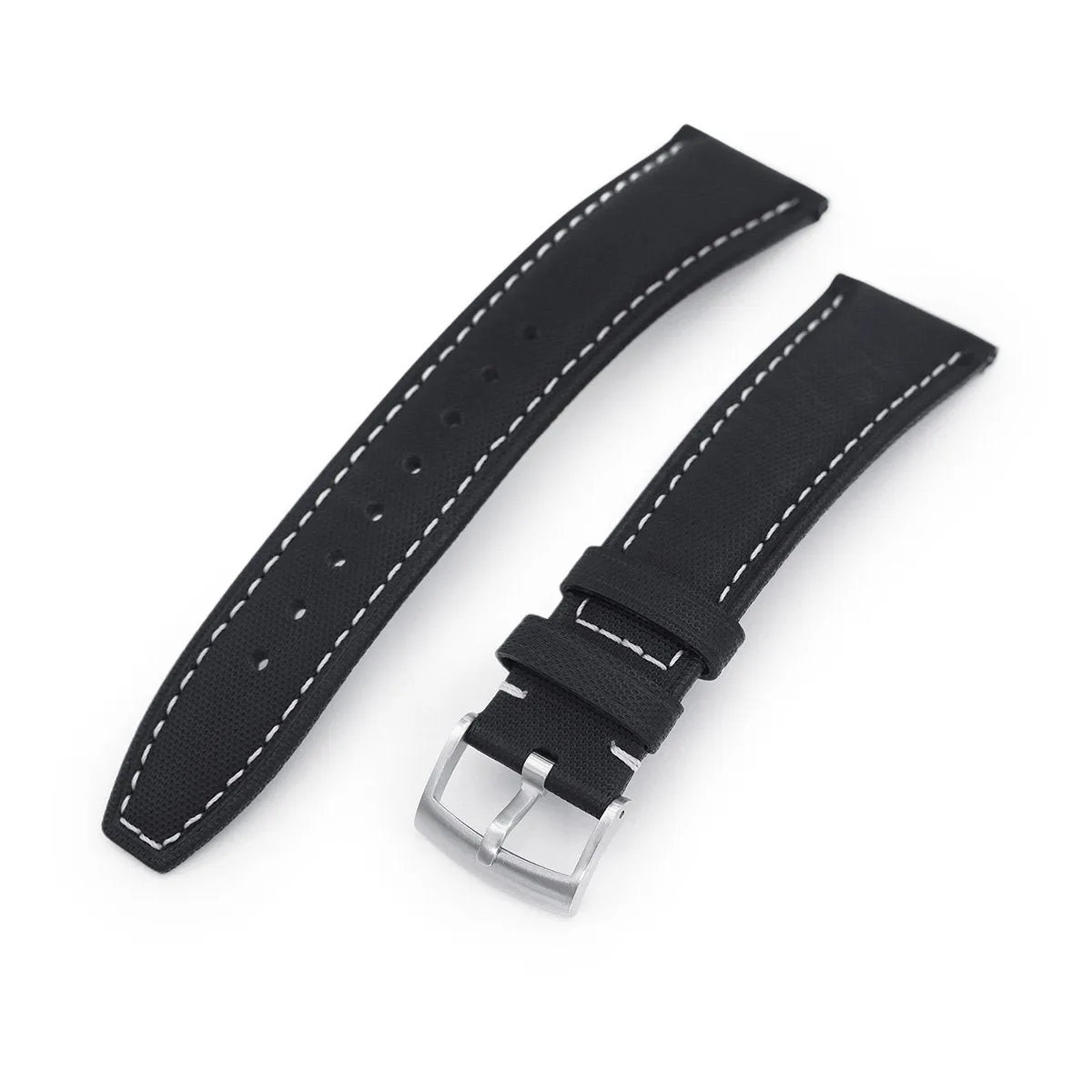 MiLTAT Black Woven Texture, Beige Stitching, Brushed