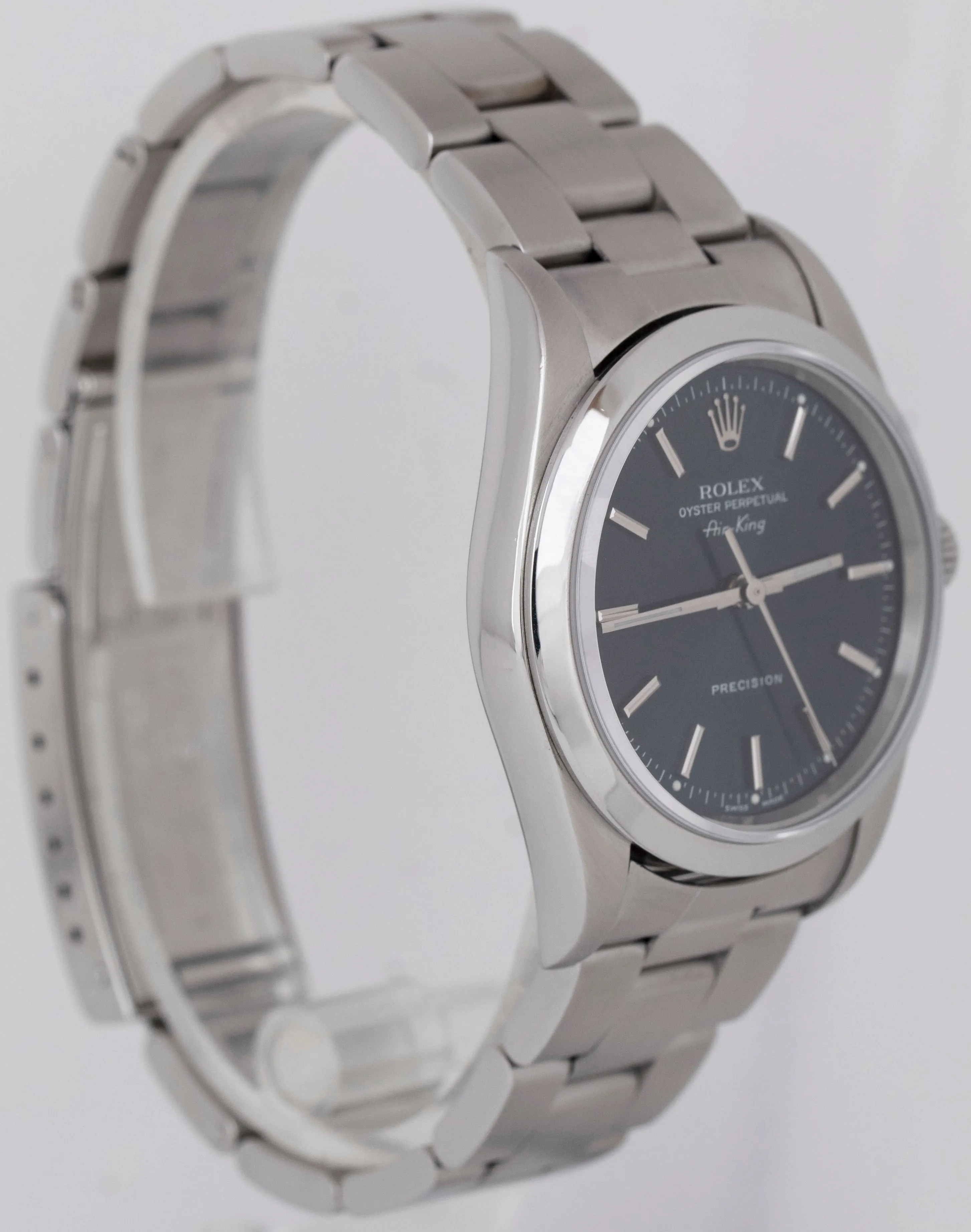 MINT Rolex Air-King Precision BLUE Stainless Steel Oyster 34mm Watch 14000 M