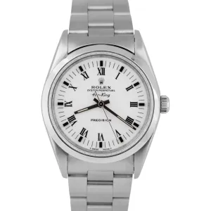 MINT Rolex Air-King Precision White Stainless Steel 34mm Automatic Watch 14000