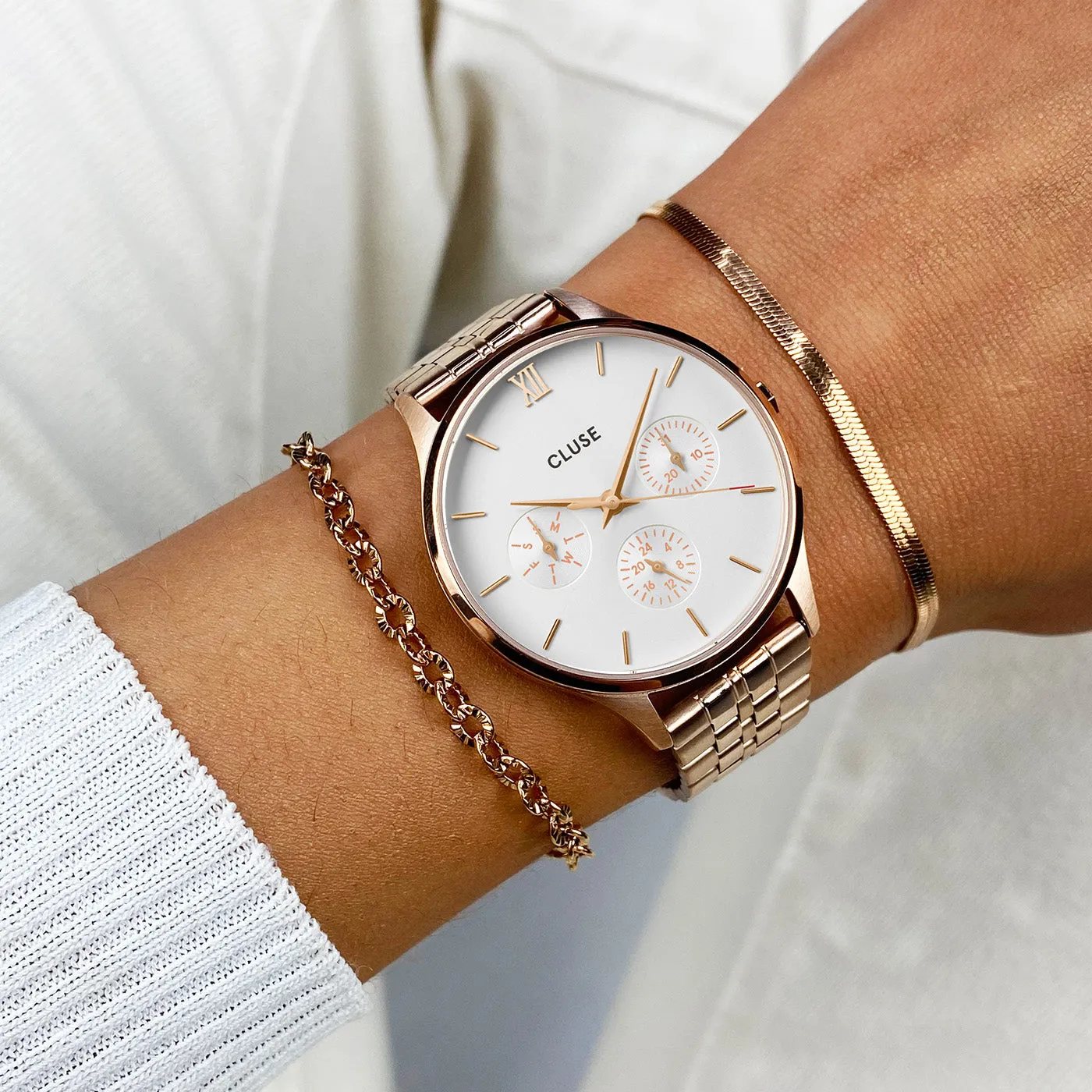 Minuit Multifunction Watch Steel, Rose Gold Colour