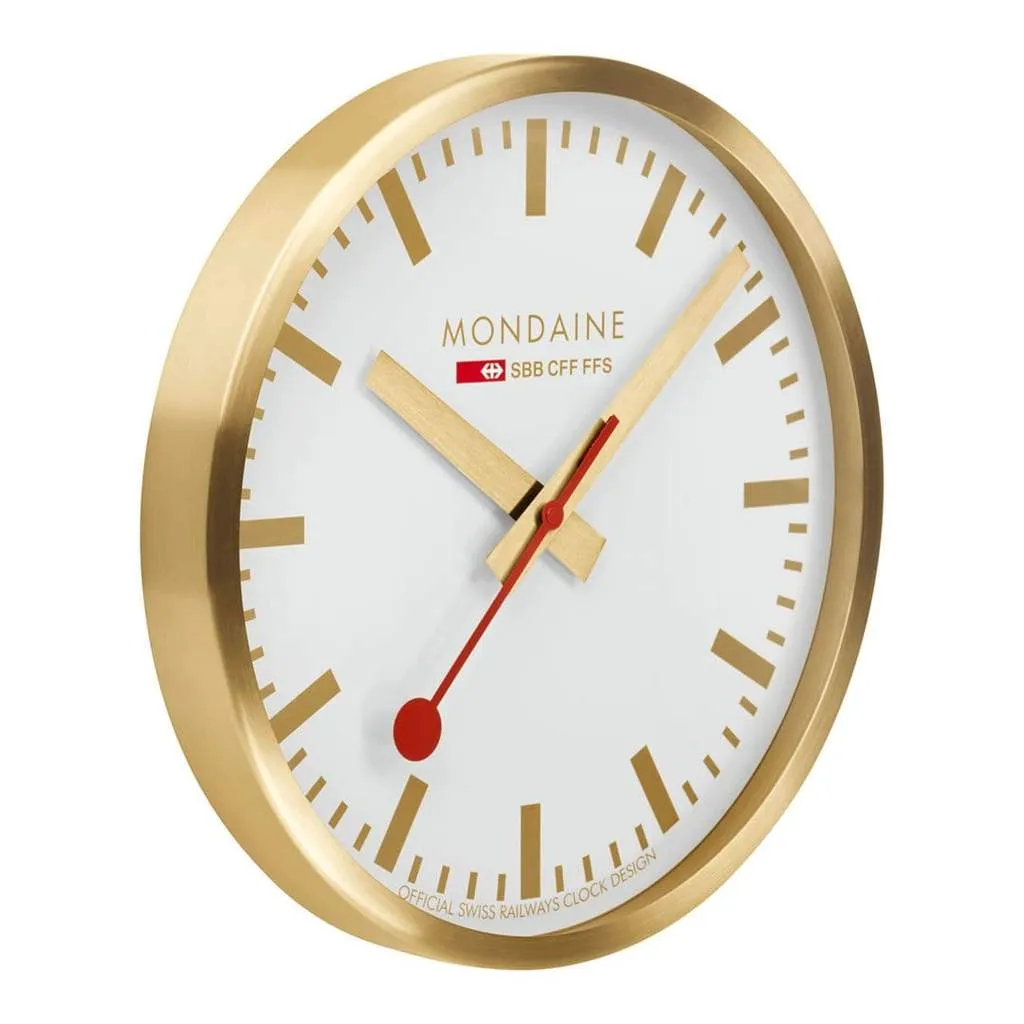 Mondaine Wall Clock Gold Frame 40 cm A995.CLOCK.17SBG
