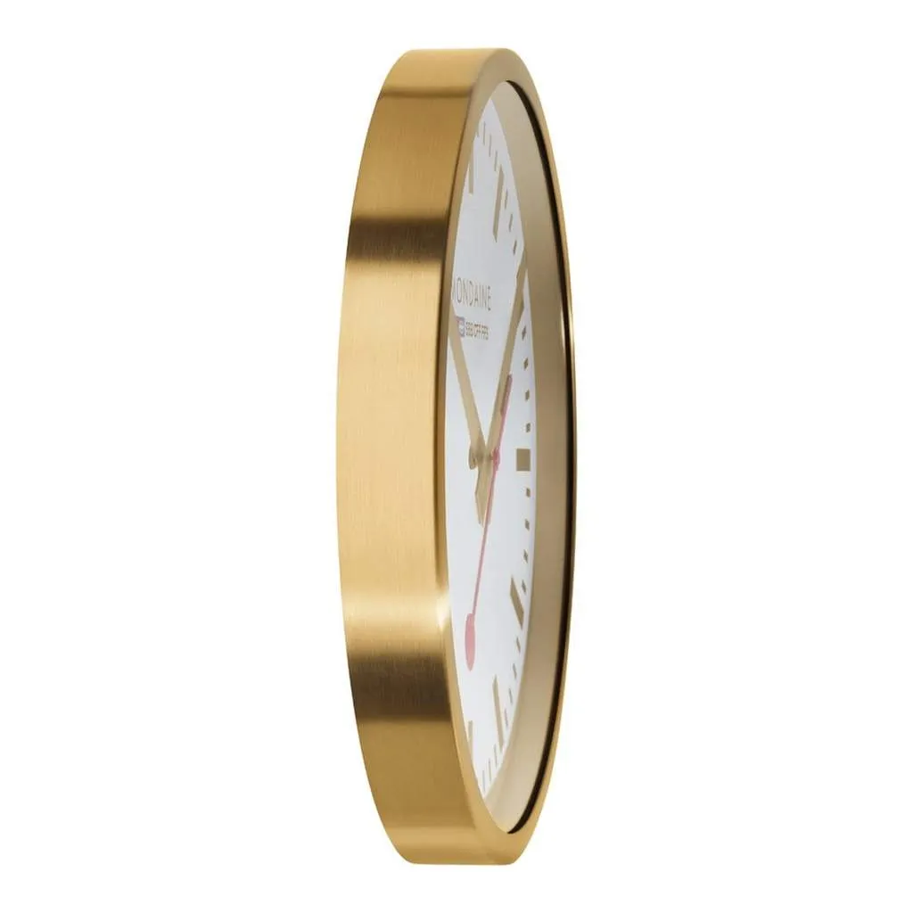 Mondaine Wall Clock Gold Frame 40 cm A995.CLOCK.17SBG