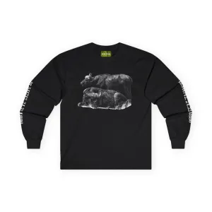 Moss, Buffalo Wildlife Long Sleeve Tee - Chobe National Park Print