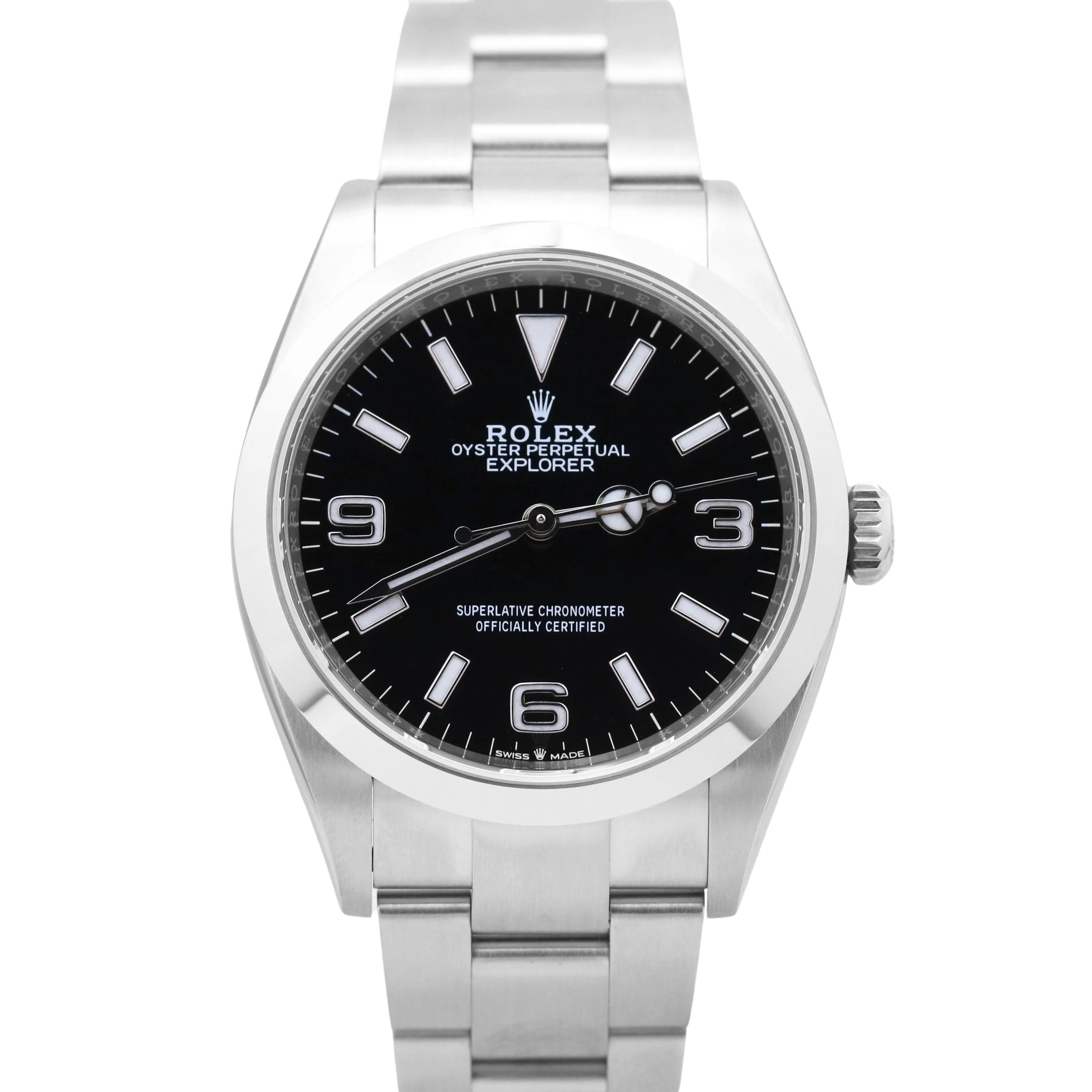 NEW AUGUST 2023 Rolex Explorer I Black 36mm Stainless Steel PAPERS 124270 B P
