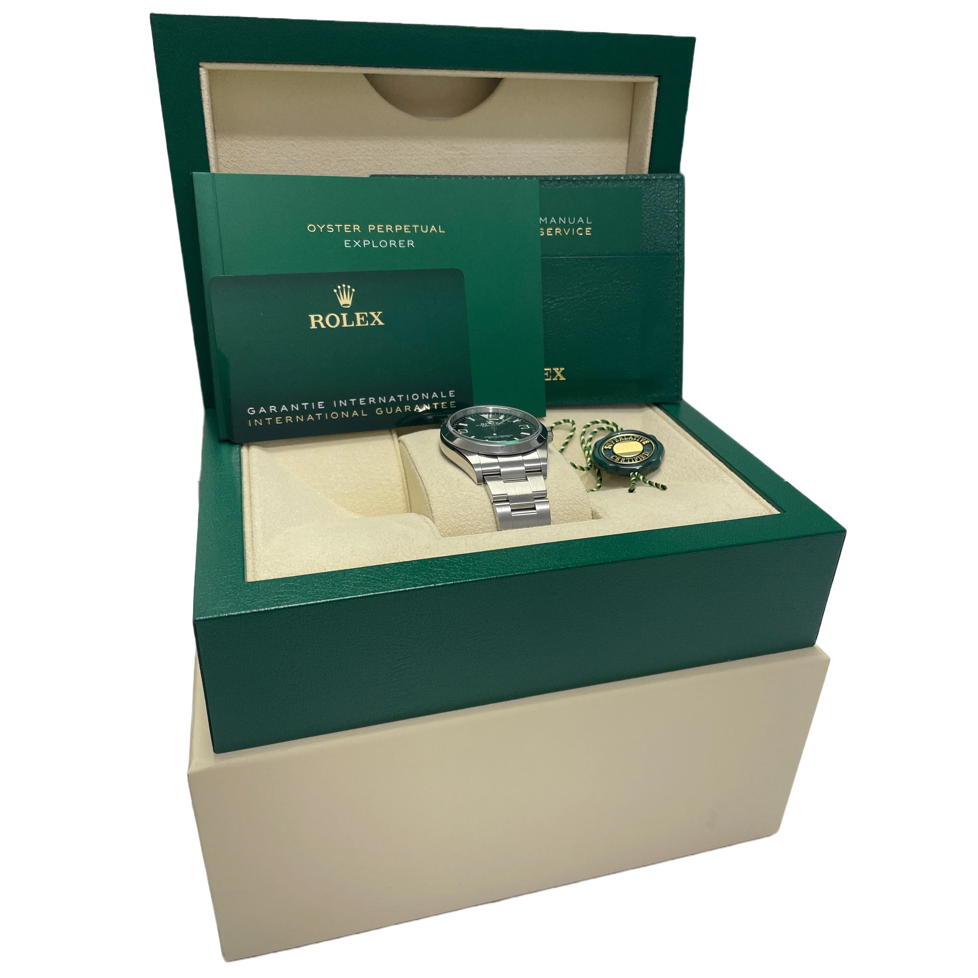 NEW AUGUST 2023 Rolex Explorer I Black 36mm Stainless Steel PAPERS 124270 B P