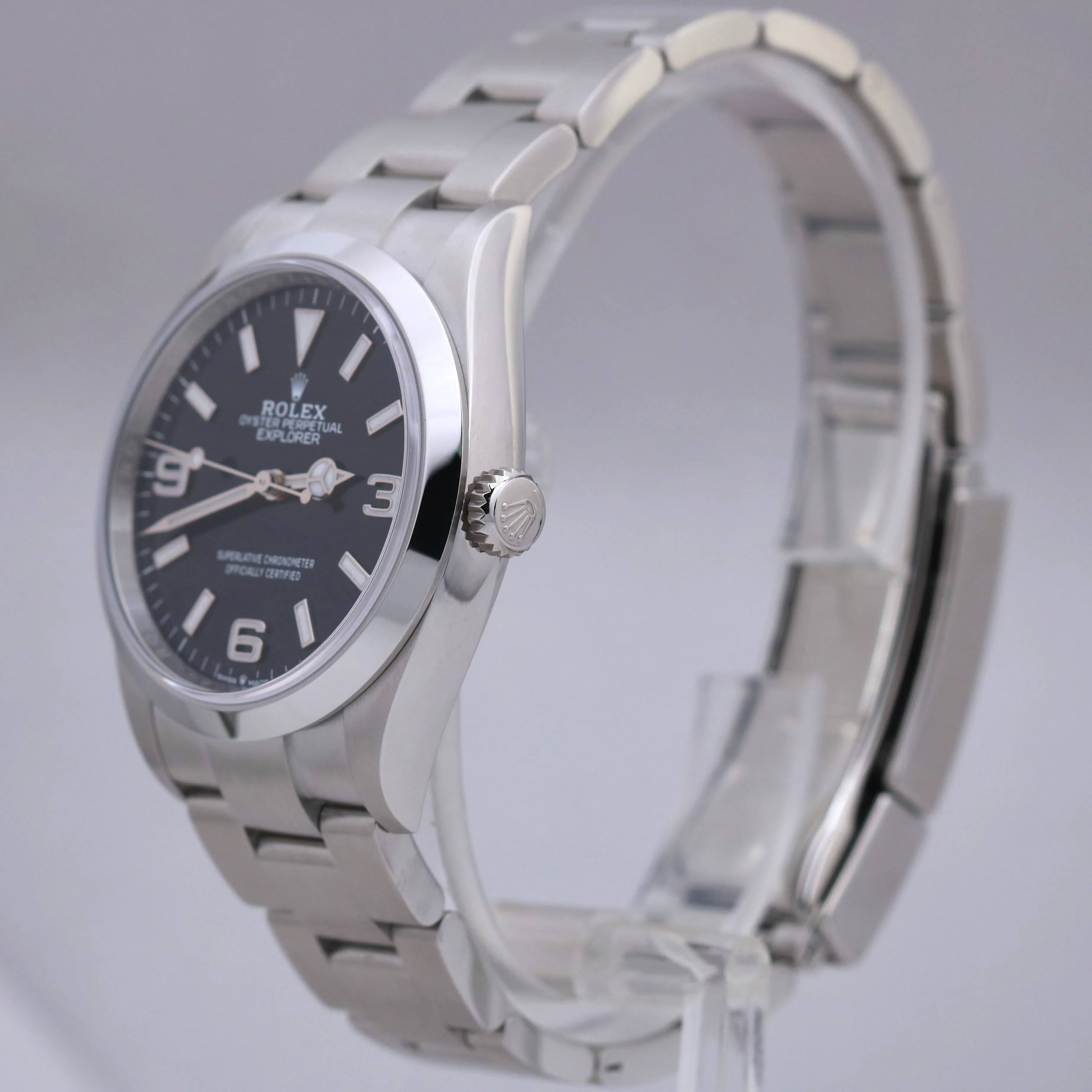 NEW AUGUST 2023 Rolex Explorer I Black 36mm Stainless Steel PAPERS 124270 B P