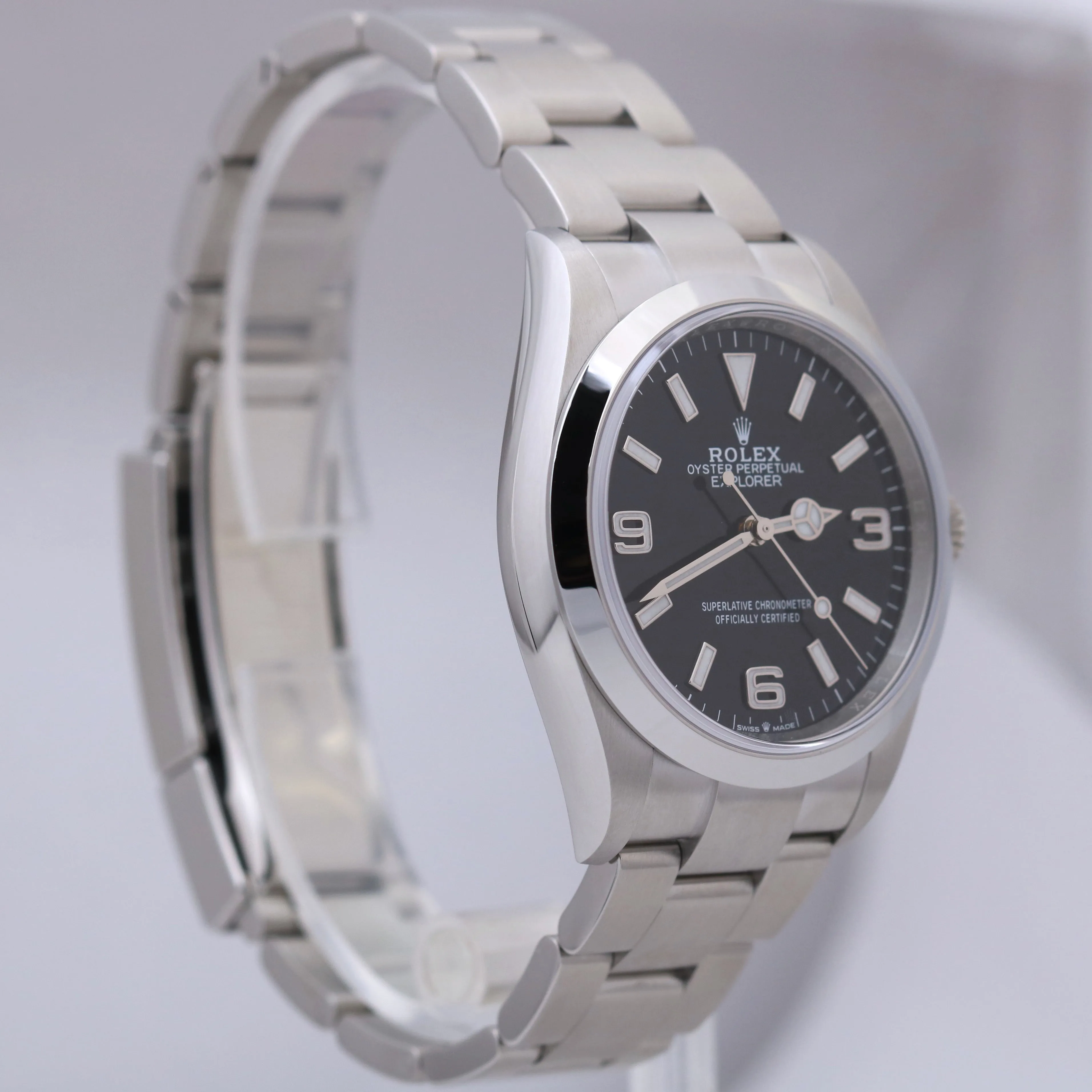 NEW AUGUST 2023 Rolex Explorer I Black 36mm Stainless Steel PAPERS 124270 B P