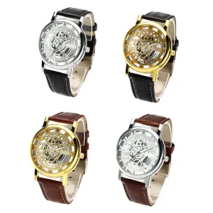 New Fashion Engraving Watches Imitation of Mechanical Watch Gift